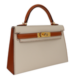 Hermès Kelly II Sellier Mini HSS Craie/Gold Epsom Leather Permabrass Hardware