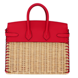 Hermès 25cm Birkin Picnic Framboise Swift Leather/Osier Wicker Palladium Hardware