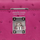 Hermès Kelly II Sellier Mini Rose Poupre Ostrich Palladium Hardware