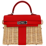 Hermès Kelly Mini Picnic Rouge de Coeur Swift Leather Palladium Hardware