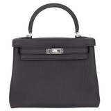 Hermès 25cm Kelly Retourne Black Togo Leather Palladium Hardware