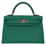 Hermès Kelly II Sellier Mini Vert Vertigo Epsom Palladium Hardware