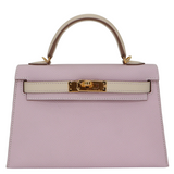 Hermès Mini Kelly II HSS Mauve Pale/Craie Epsom Gold Hardware