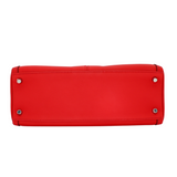 Hermès 32cm Kelly Lakis Retourne Vermillon Swift Leather Palladium Hardware