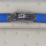 Hermès Kelly II Sellier Mini HSS Beton/Bluette Ostrich Palladium Hardware