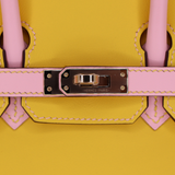 Hermès 25cm Birkin HSS Jaune de Naples/Mauve Swift Leather Permabrass Hardware