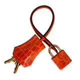 Hermès 28cm Kelly Sellier Orange Shiny Niloticus Crocodile Gold Hardware