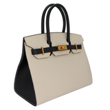 Hermès 30cm Birkin Sellier HSS Craie/Black Epsom Leather Brushed Gold Hardware