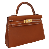 Hermès Kelly II Sellier Mini Fauve Barenia Leather Gold Hardware