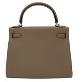 Hermès 28cm Kelly Retourne Beige Marfa Clemence Leather Gold Hardware