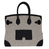 Hermès 25cm Birkin Cargo Ecru/Black Canvas/Swift Leather Palladium Hardware