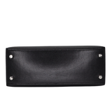 Hermès 25cm Kelly Sellier Black Chèvre Leather Palladium Hardware