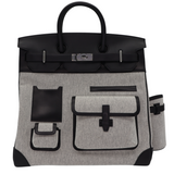 Hermès 40cm HAC Cargo Black (Noir) Toile/Evercalf Leather Palladium Hardware