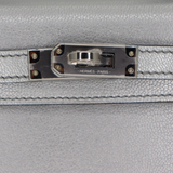 Hermès Kelly II Sellier Mini Gris Argente Chèvre Chamkilight Leather Palladium Hardware