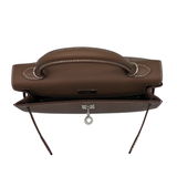 Hermès 25cm Kelly Sellier Etoupe Epsom Leather Palladium Hardware