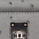 Hermès Kelly II Sellier Mini Bleu Glacier Ostrich Palladium Hardware