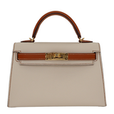 Hermès Kelly II Sellier Mini HSS Craie/Gold Epsom Leather Permabrass Hardware