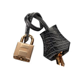 Hermès 25cm Birkin Touch Black Matte Alligator/Togo Leather Rose Gold Hardware