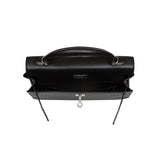 Herm�s 25cm Kelly Sellier Black Epsom Leather Palladium Hardware