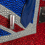 Herm�s 30cm Birkin Customized Union Jack Swarovski Crystal Palladium Hardware