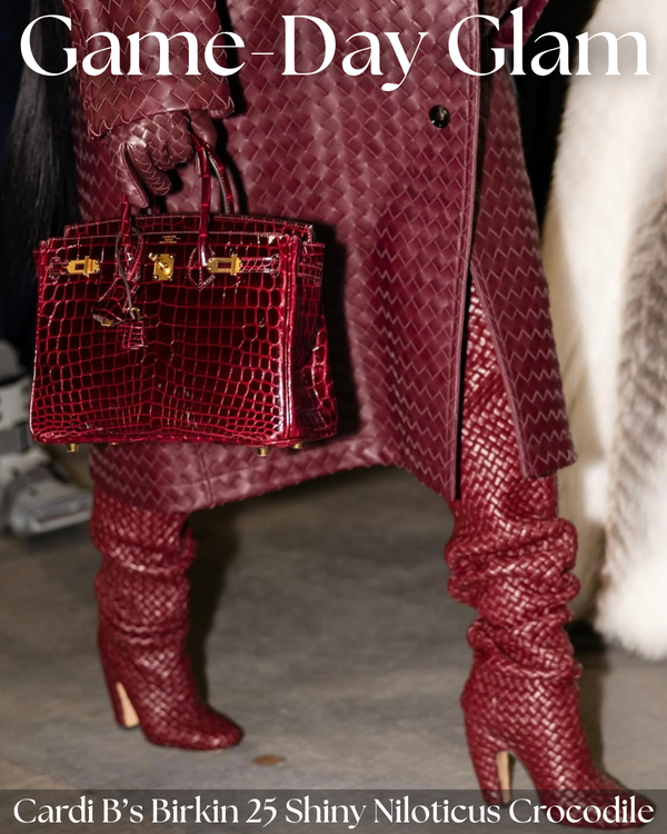 Privé Porter’s Guide To: Game-Day Glam — Cardi B’s Shiny Bordeaux Niloticus Crocodile Birkin 25