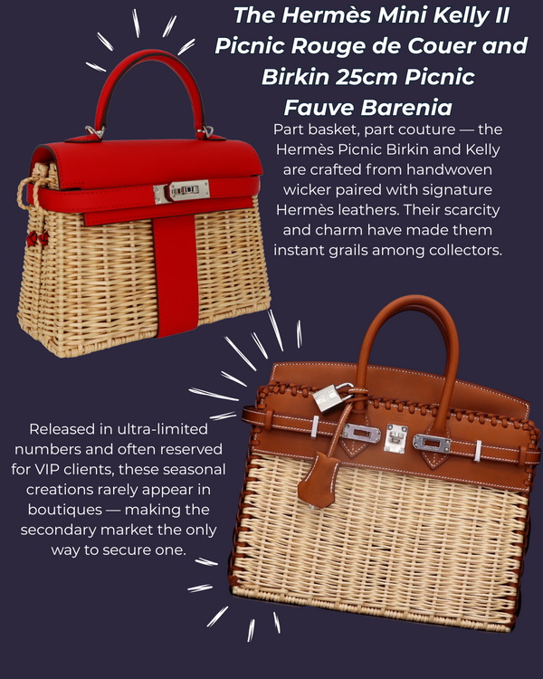 Hermès Birkin & Kelly Picnic Bags at Privé Porter: Rare Wicker Icons