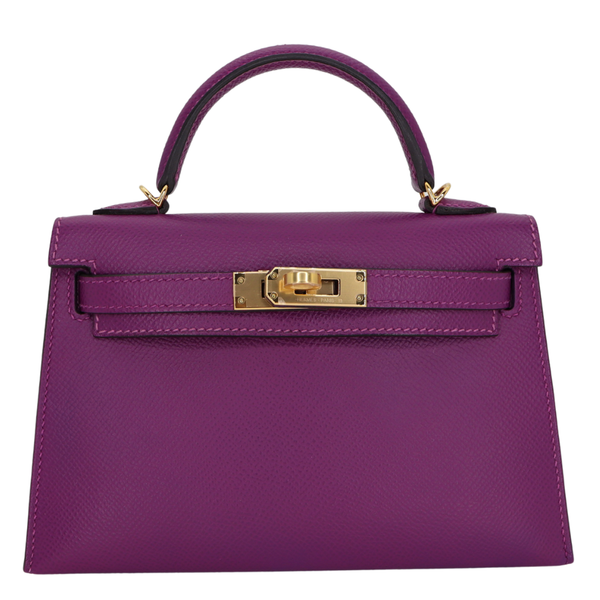 Hermès Kelly II Sellier Mini Anemone Epsom Leather Gold Hardware