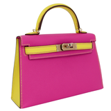 Hermès Kelly II Sellier Mini HSS Rose Magnolia/Lime Epsom Leather Permabrass Hardware