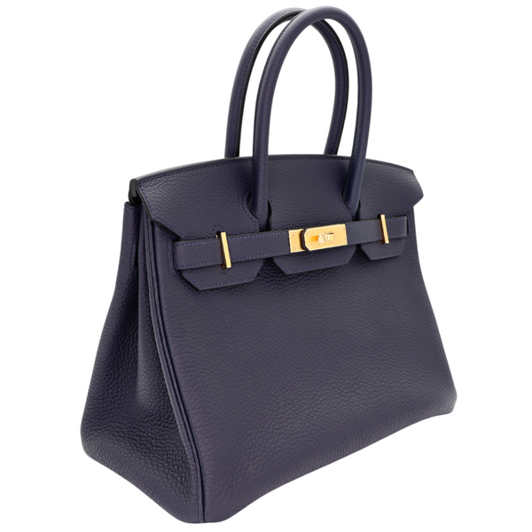 Hermès 30cm Birkin Bleu Nuit Togo Leather Gold Hardware