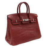 Hermès 25cm Birkin Bordeaux Matte Alligator Palladium Hardware