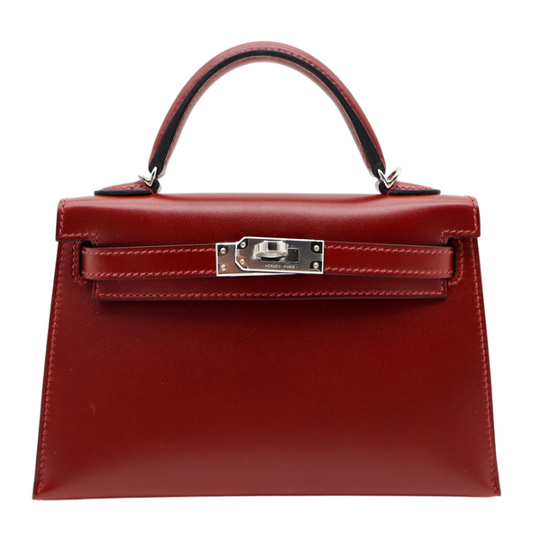 Hermès Kelly II Sellier Mini Rouge H Box Calf Leather Palladium Hardware