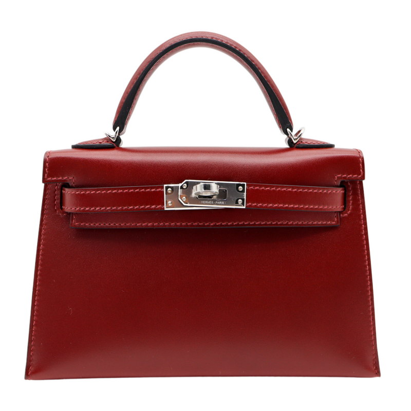 Hermès Kelly II Sellier Mini Rouge H Box Calf Leather Palladium Hardware