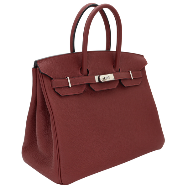 Hermès 35cm Birkin Rouge H Togo Leather Palladium Hardware