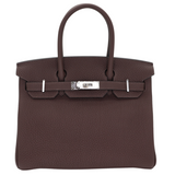 Hermès 30cm Birkin Chocolate Togo Leather Palladium Hardware