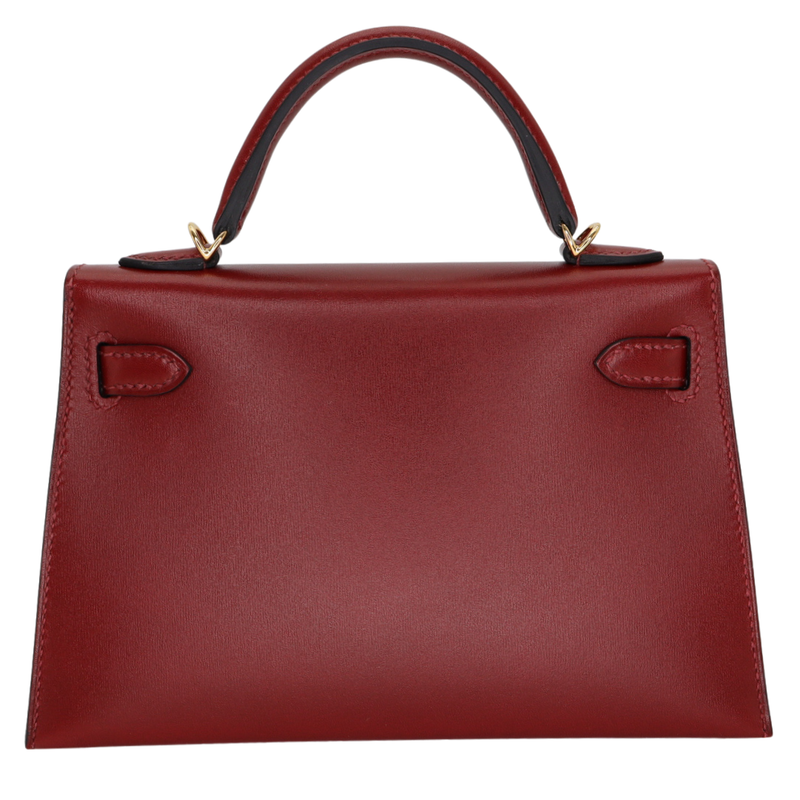 Hermès Kelly II Sellier Mini Rouge H Box Calf Leather Gold Hardware