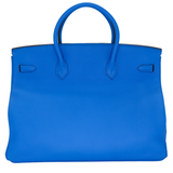 Hermès 40cm Birkin Bleu Hydra Clemence Leather Gold Hardware