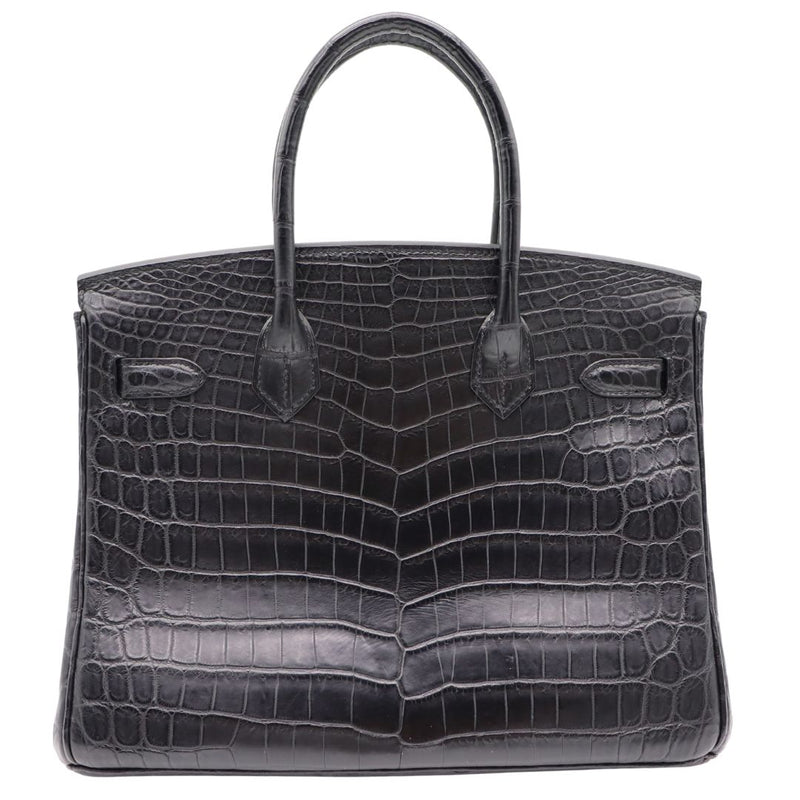 Hermès 30cm Birkin So Black Matte Niloticus Crocodile PVD Hardware