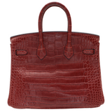 Hermès 25cm Birkin Bordeaux Matte Alligator Palladium Hardware