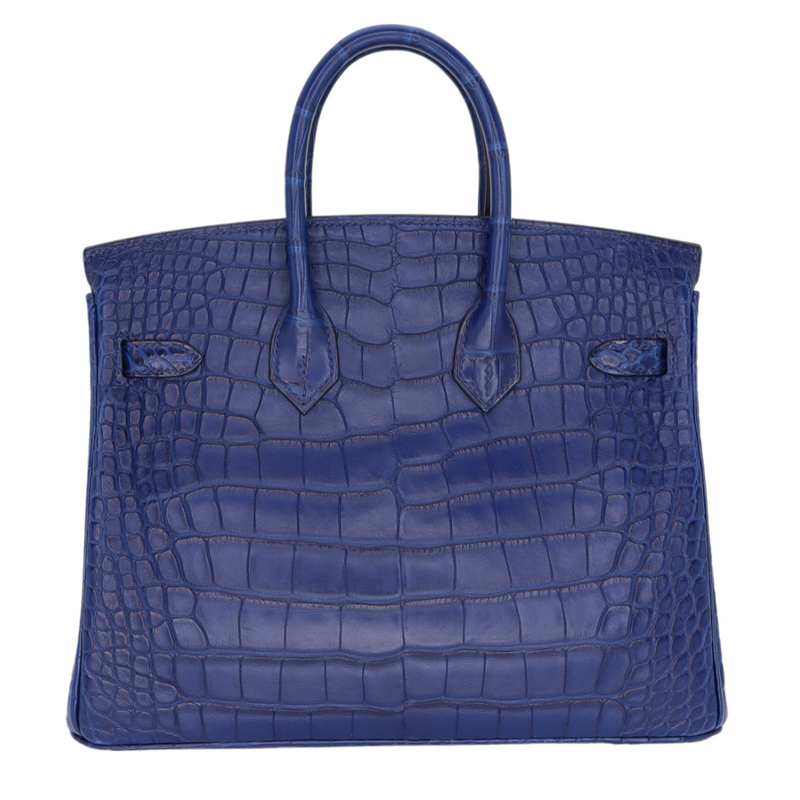 Hermès 25cm Birkin Bleu Saphir Matte Alligator Palladium Hardware