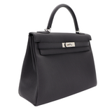 Hermès 32cm Kelly Retourne Black Togo Palladium Hardware