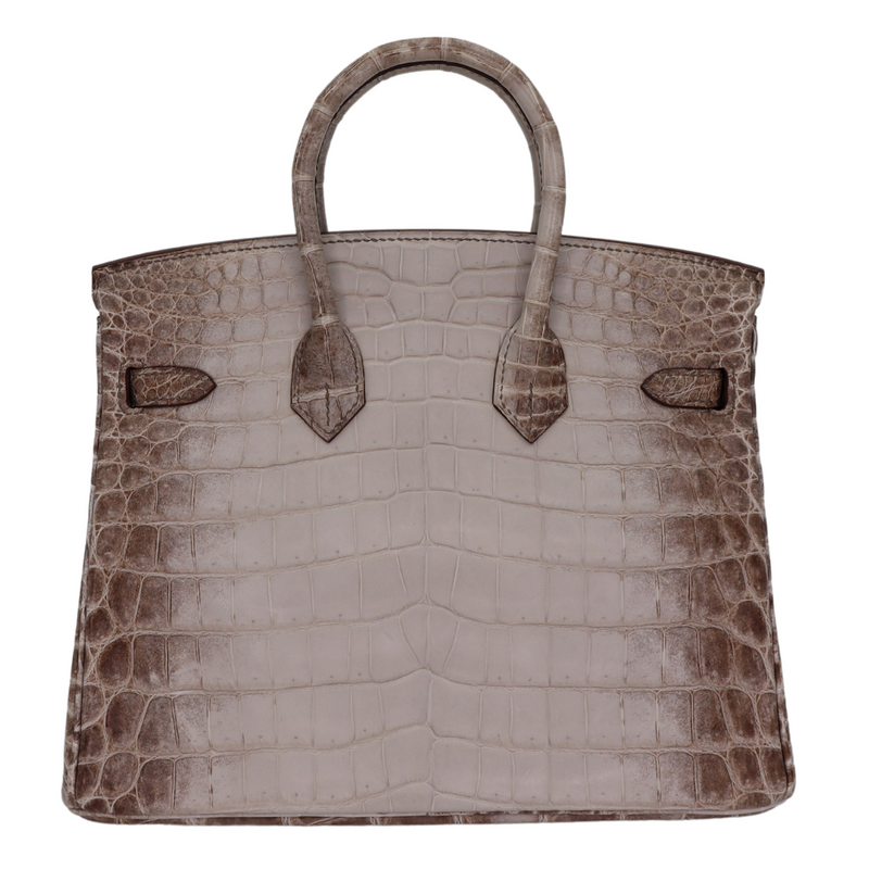 Hermès 25cm Birkin Gris Cendre Matte Niloticus Crocodile Palladium Hardware