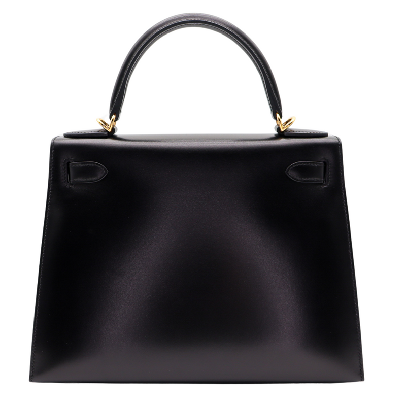 Hermès 28cm Kelly Sellier Black Box Calf Leather Gold Hardware