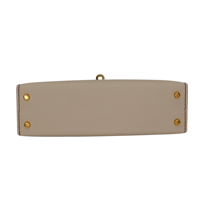 Hermès Kelly II Sellier Mini HSS Craie/Gold Epsom Leather Permabrass Hardware
