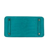 Hermès 30cm Birkin Bleu Paon Matte Alligator Gold Hardware