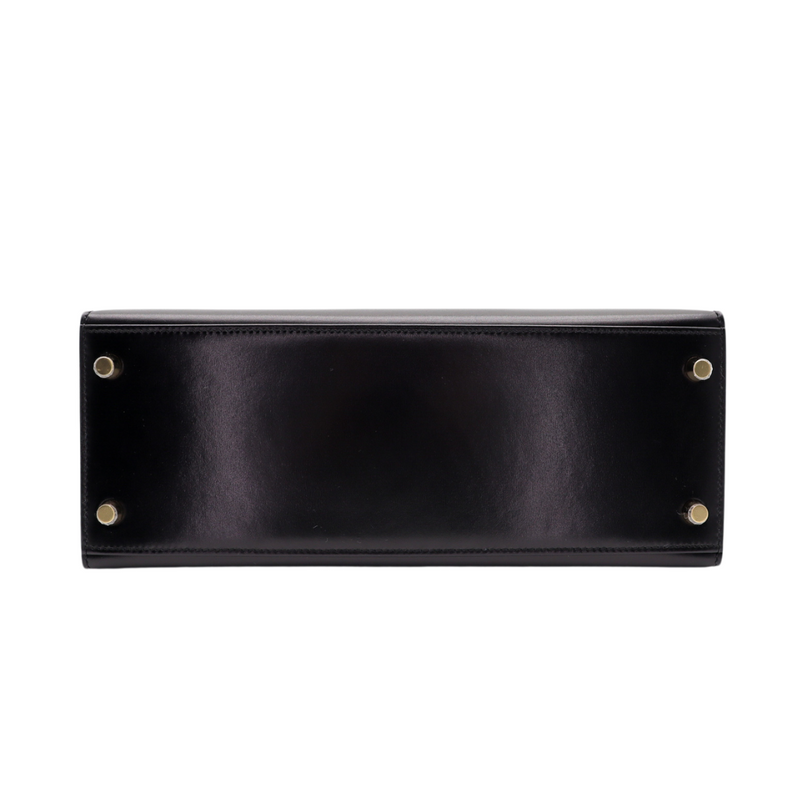 Hermès 28cm Kelly Sellier Black Box Calf Leather Gold Hardware