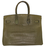 Hermès 35cm Birkin Olive Matte Alligator Gold Hardware