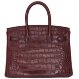 Hermès 30cm Birkin Bordeaux Matte Alligator Palladium Hardware