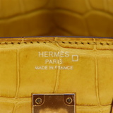 Hermès 25cm Birkin Ambre Matte Alligator Gold Hardware