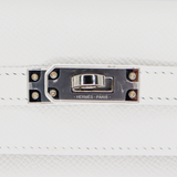 Hermès 25cm Kelly Sellier White Epsom Leather Palladium Hardware
