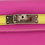 Hermès Kelly II Sellier Mini HSS Rose Magnolia/Lime Epsom Leather Permabrass Hardware